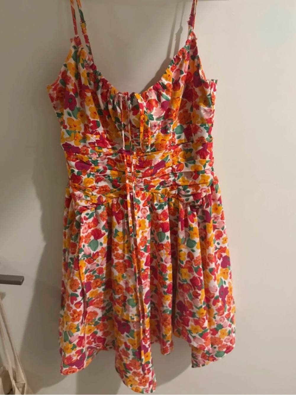 Princess Polly Floral Mini Dress in Pink, Yellow, Green